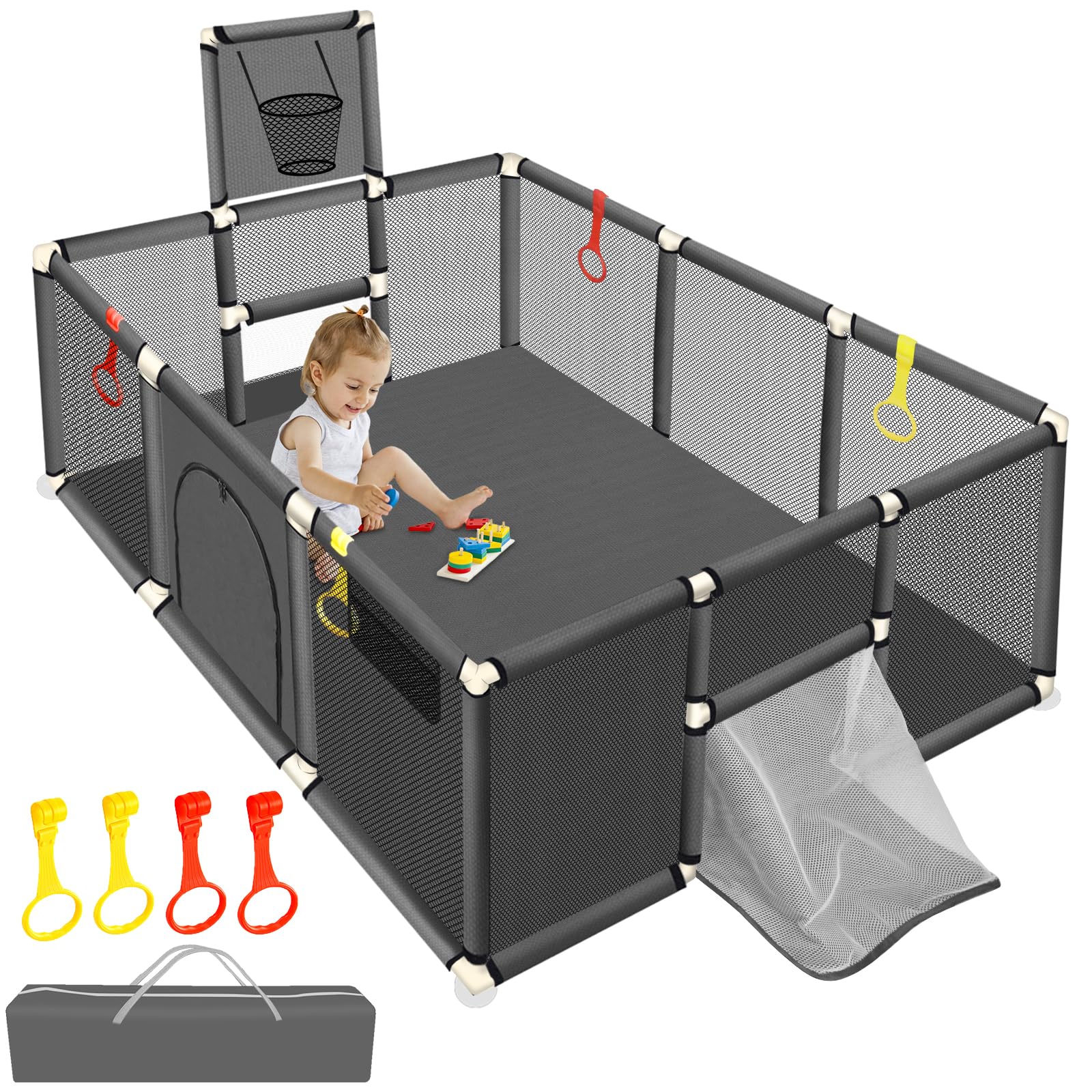 ベビーサークル Amazon.co.jp: 大型ベビーサークル 74インチ x 50インチ ベビー